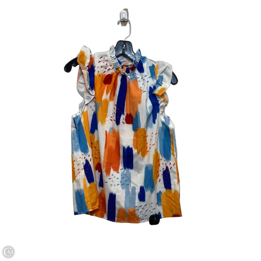 Top Sleeveless By Shein In Blue & Orange, Size: L