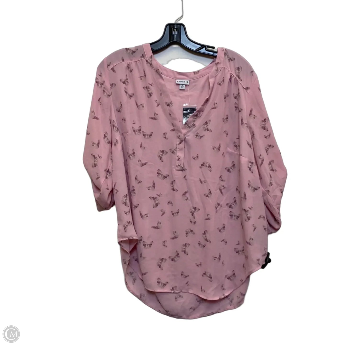 Top Long Sleeve By Torrid In Pink, Size: L