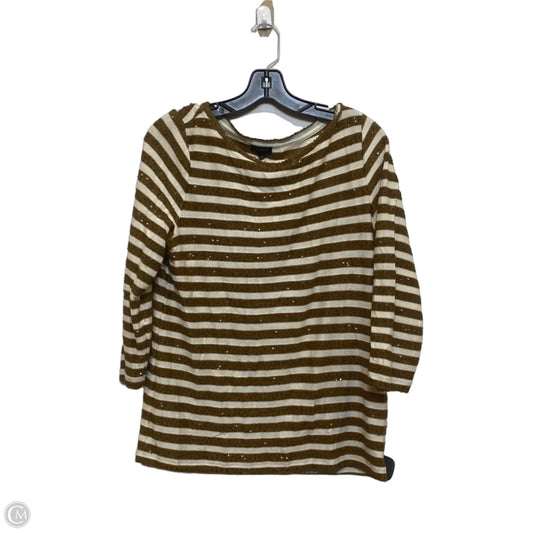 Top Long Sleeve By Talbots In Brown & Cream, Size: M