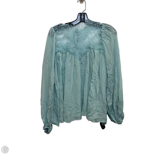 Top Long Sleeve By Impressions In Blue, Size: S