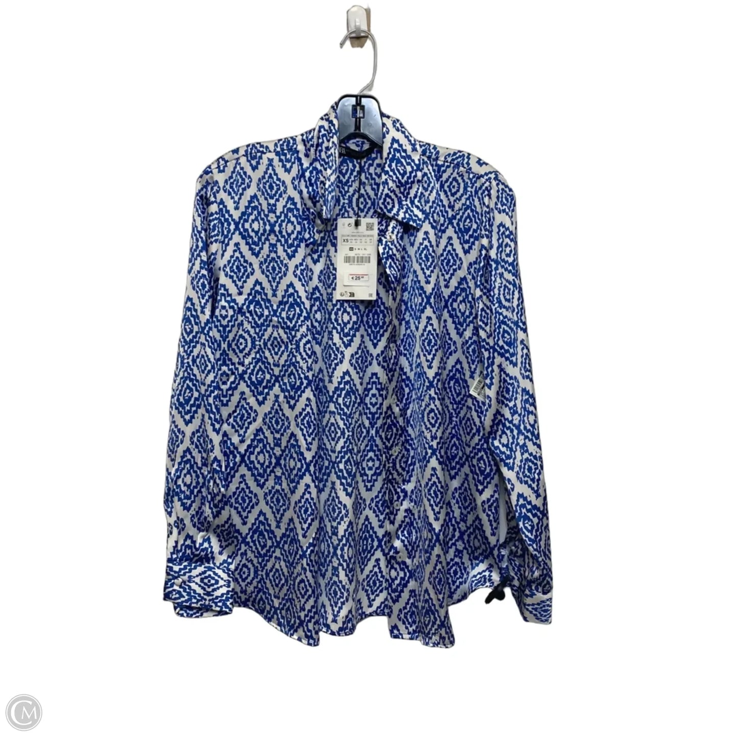 Top Long Sleeve By Zara In Blue, Size: Xs
