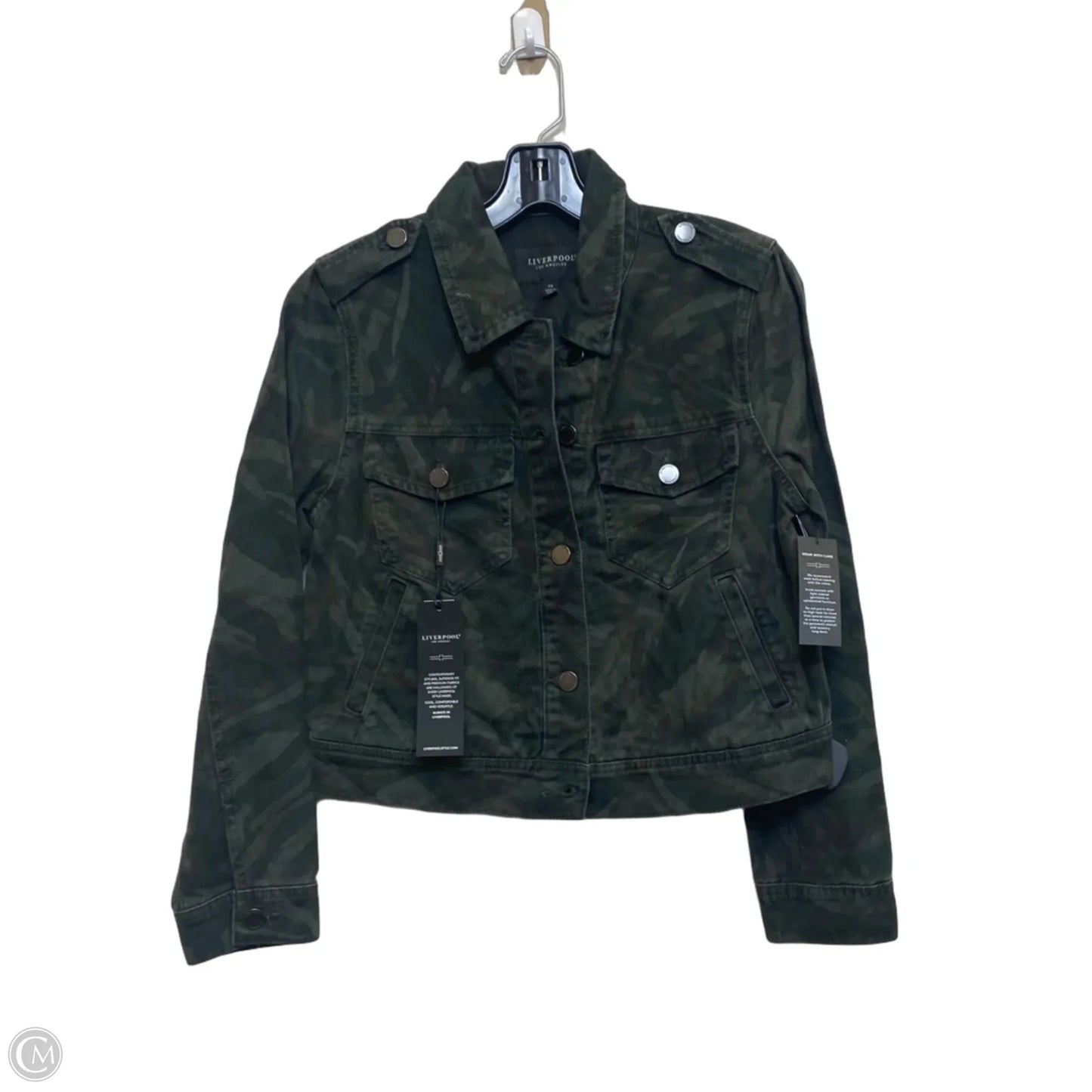 Jacket Denim By Liverpool In Green Denim, Size: Xs