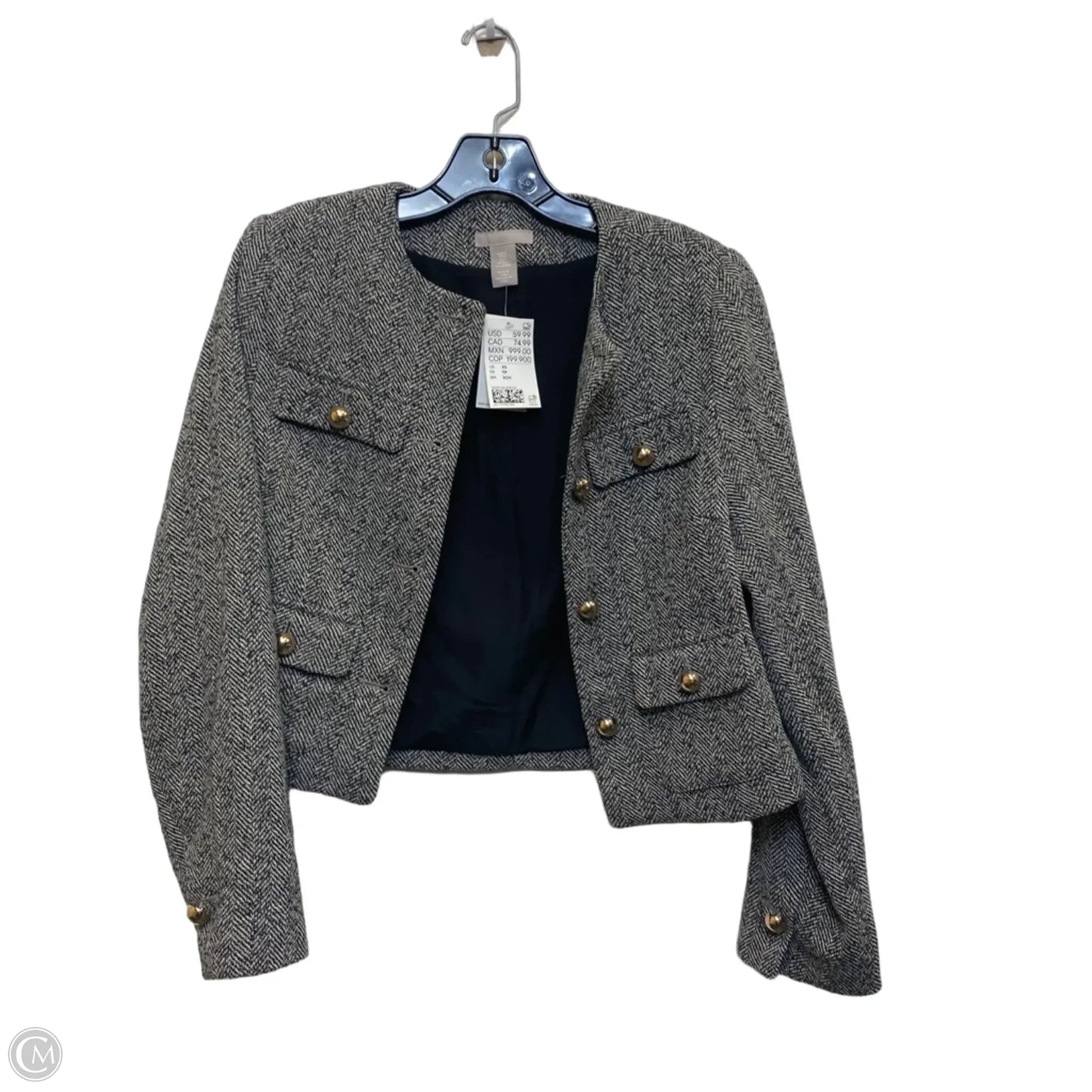 Blazer By H&m In Grey, Size: Xs