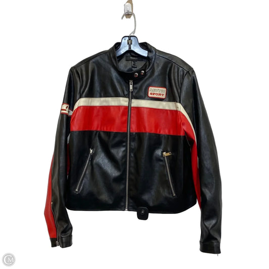 Jacket Moto By Forever 21 In Black, Size: Xl