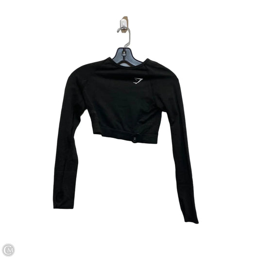 Athletic Top Long Sleeve Crewneck By Gym Shark In Black, Size: S