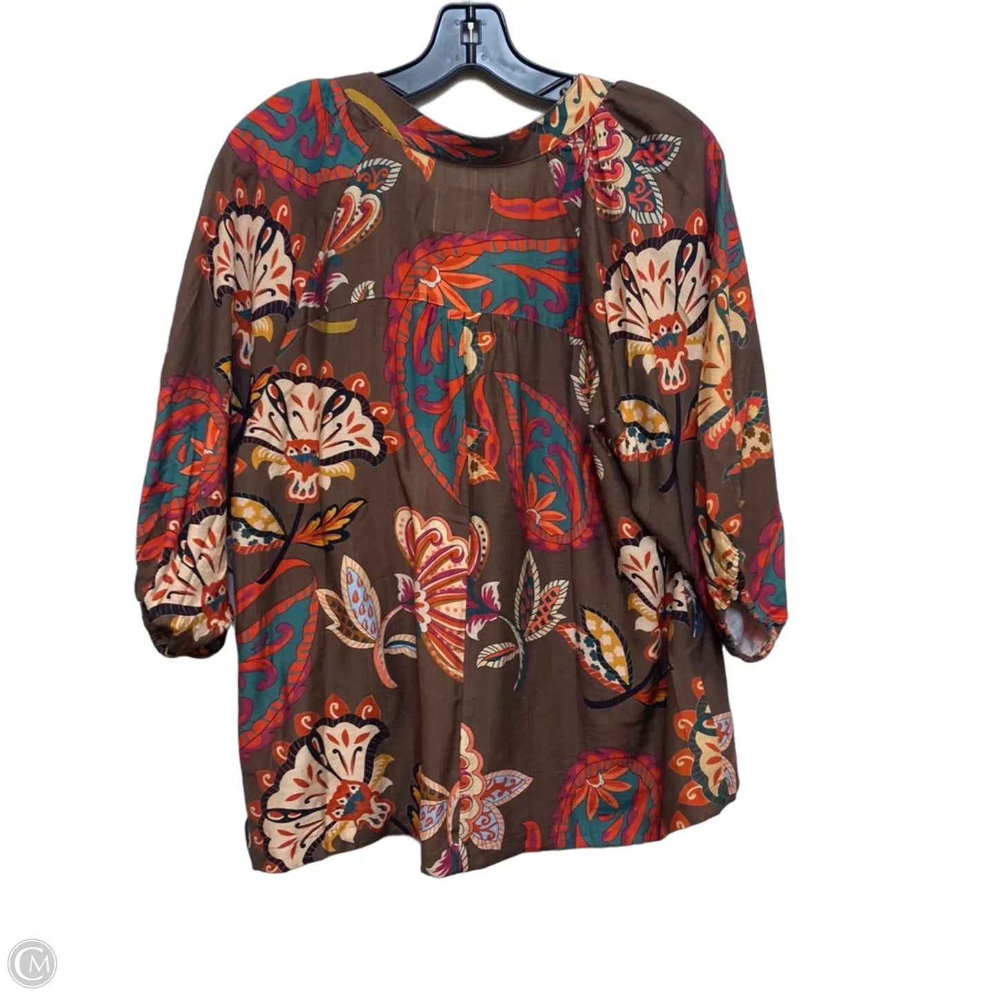 Top 3/4 Sleeve By Umgee In Brown & Red, Size: S