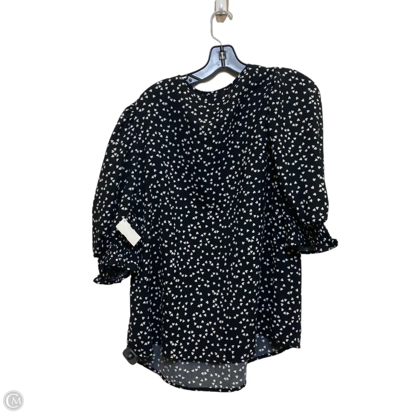 Top Short Sleeve By Loness Curve In Black, Size: 1x