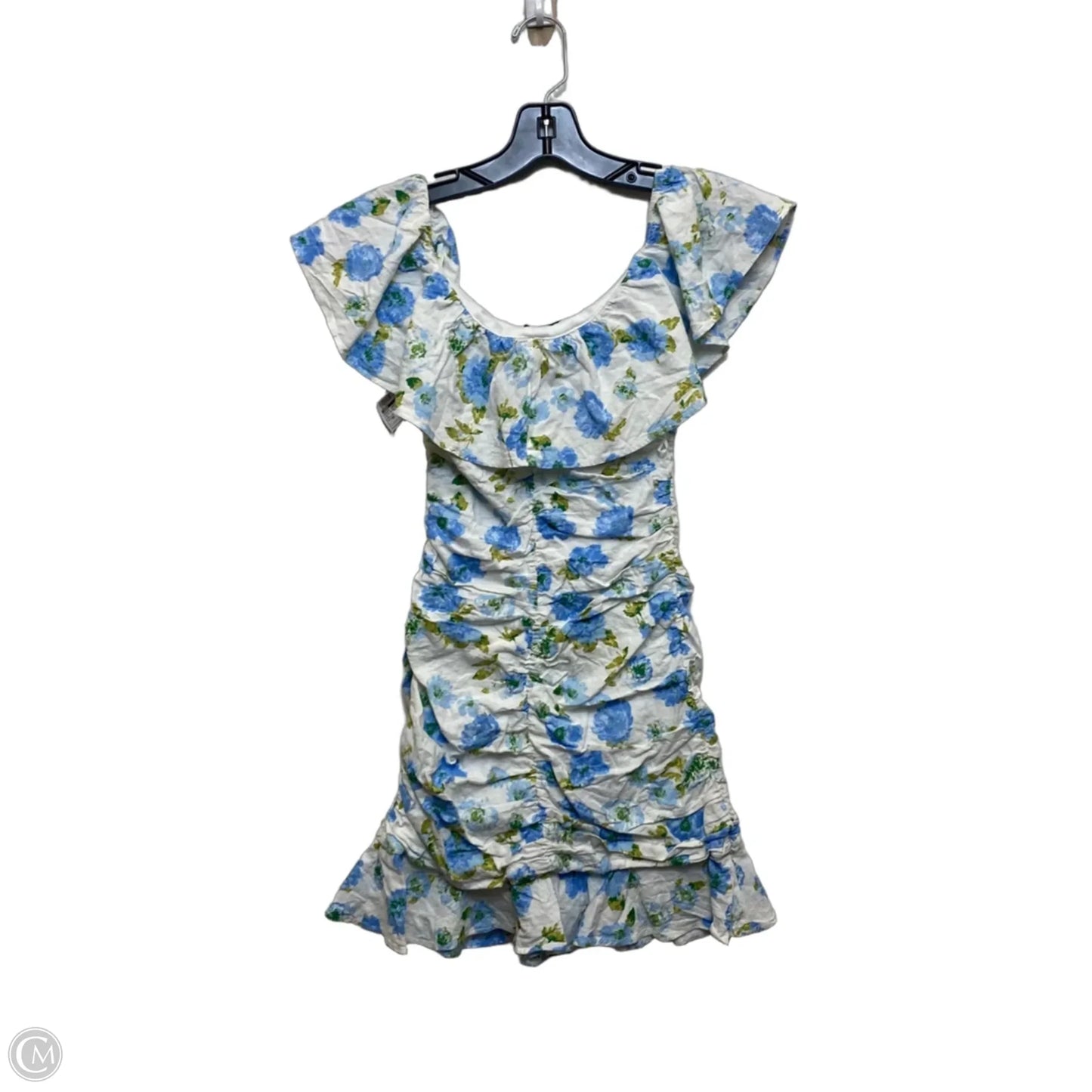 Dress Casual Short By Zara In Blue & White, Size: Xs