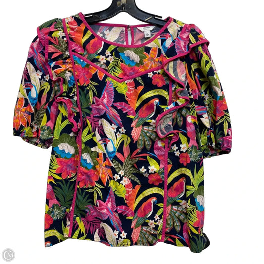 Top Short Sleeve By Crown And Ivy In Blue & Pink, Size: L