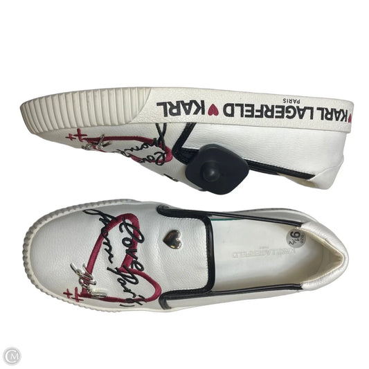 Shoes Designer By Karl Lagerfeld In White, Size: 9.5