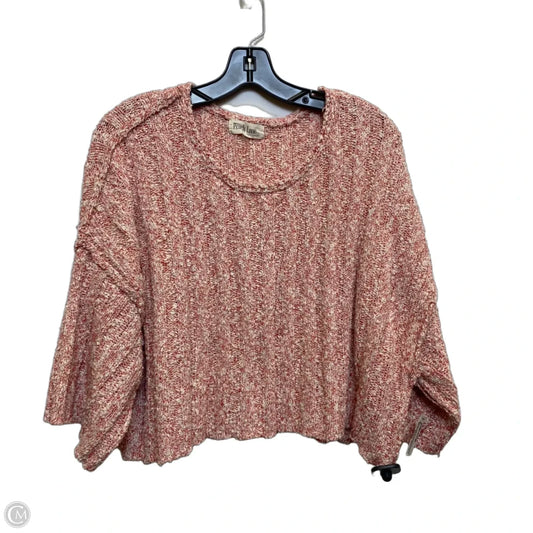 Sweater Short Sleeve By Peach Love Cream California In Red, Size: L