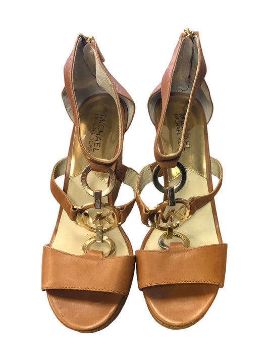 Brown Shoes Heels Platform Michael Kors, Size 8.5