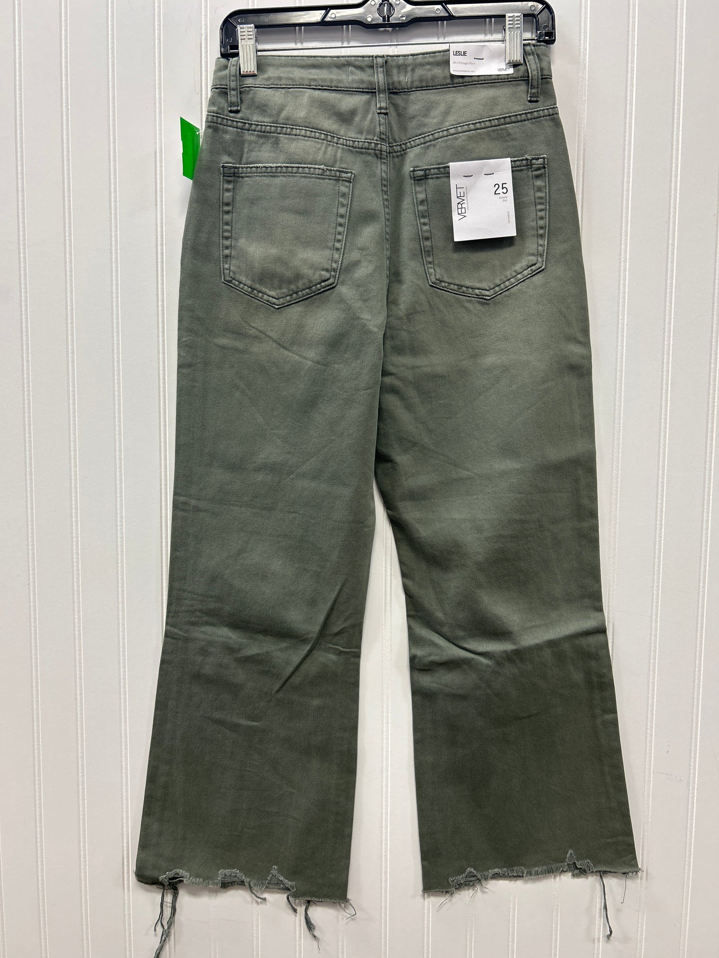 Jeans Straight By Vervet In Green Denim, Size:2 NWT
