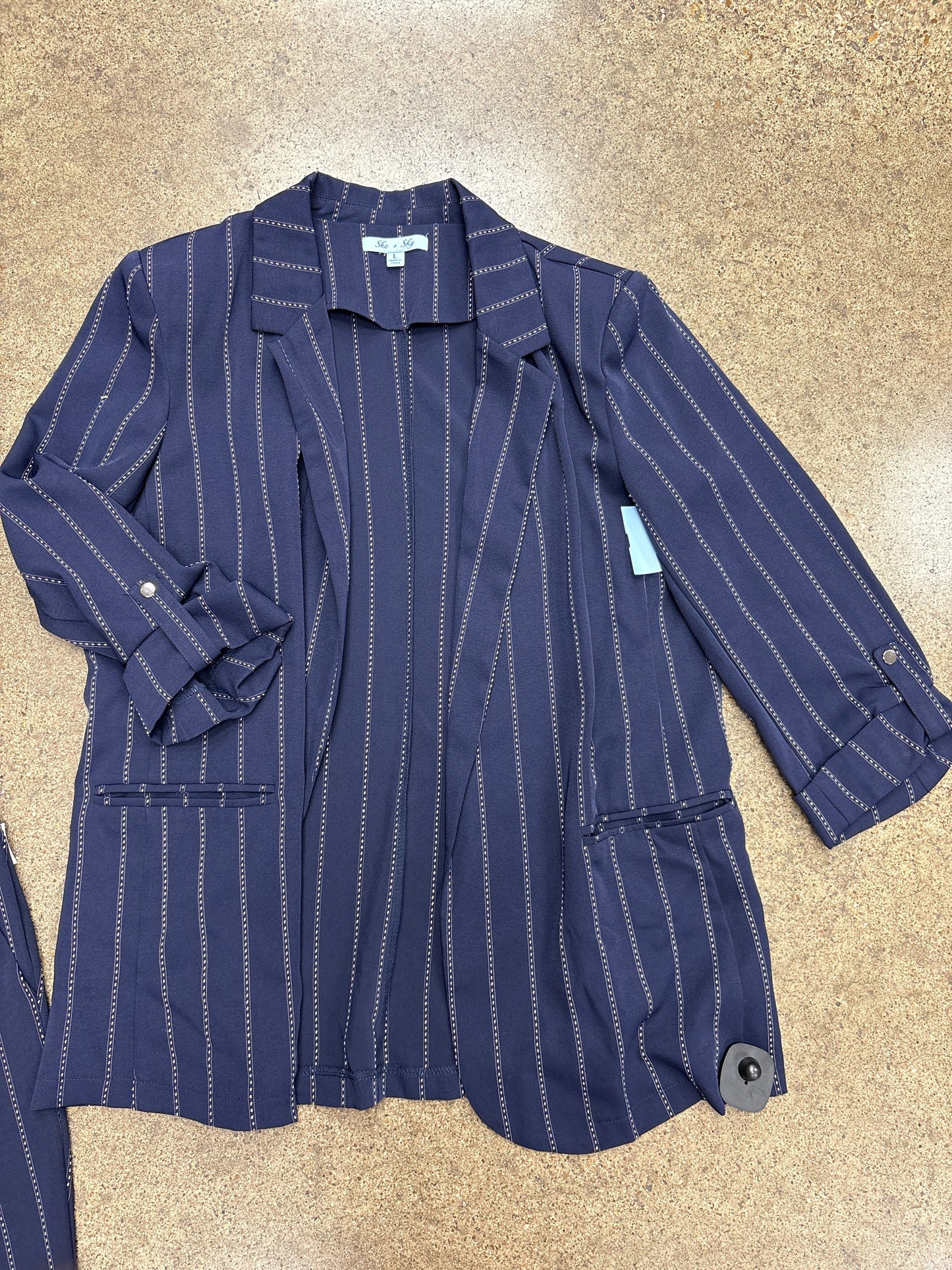 Pants Suit 2Pc By She + Sky In Blue, Size:L