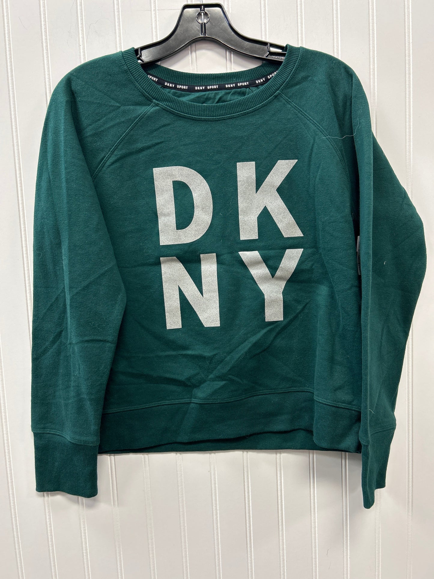 Athletic Top Ls Crewneck By Dkny In Green, Size:S NWT