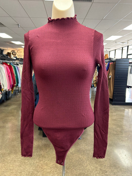 Bodysuit By Free People In Maroon, Size:Xs