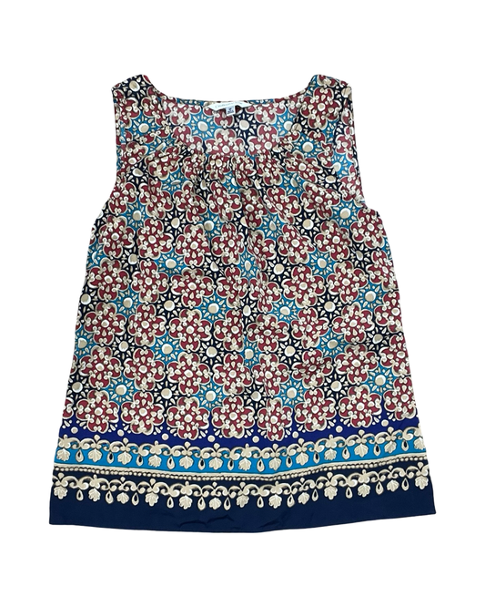 Top Sleeveless By Croft And Barrow In Cream & Red, Size:M