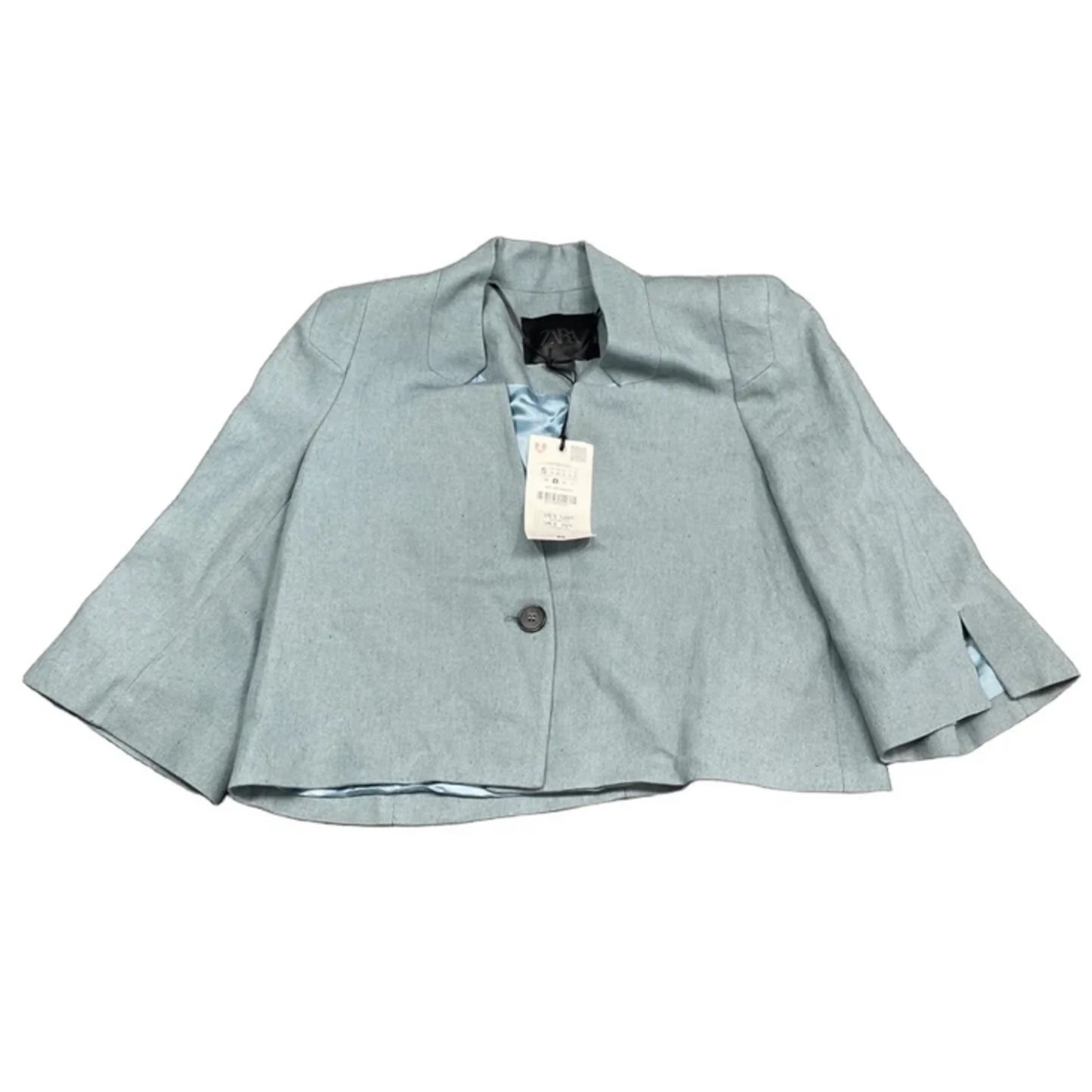 Blouse 3/4 Sleeve By Zara In Blue, Size: S