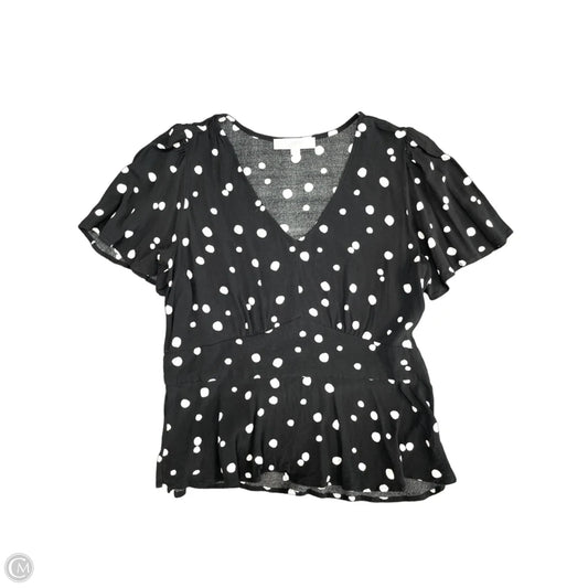 Top Short Sleeve By Loft In Polkadot Pattern, Size: 12