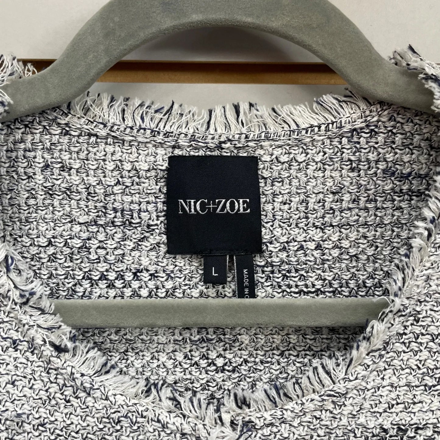 Blazer By Nic + Zoe In Blue & White, Size: L