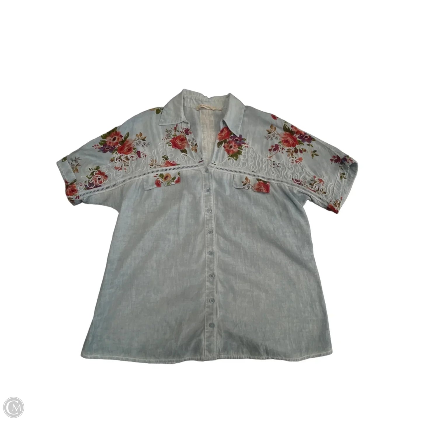 Top Short Sleeve By Soft Surroundings In Blue, Size: Xl