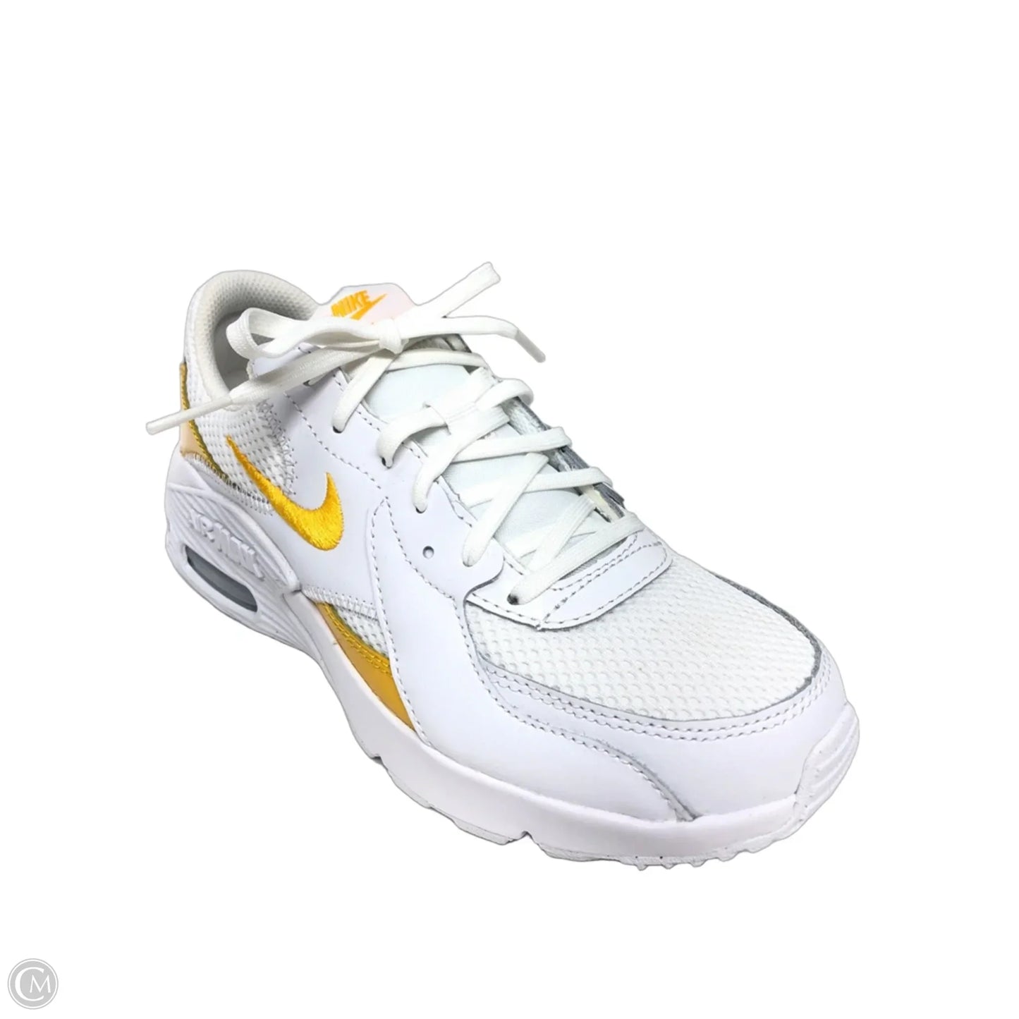 Shoes Athletic By Nike In White & Yellow, Size: 6.5