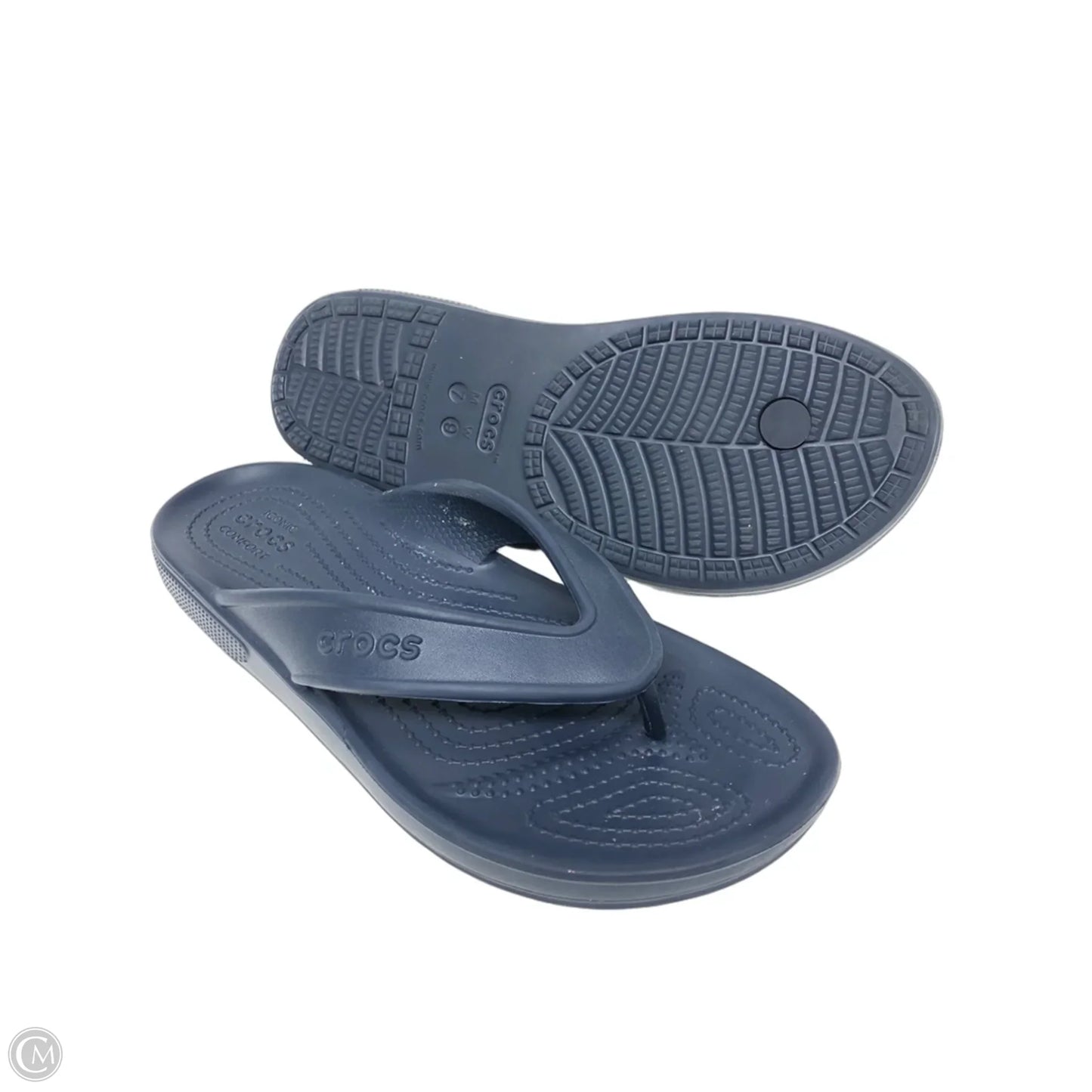 Sandals Flats By Crocs In Navy, Size: 9