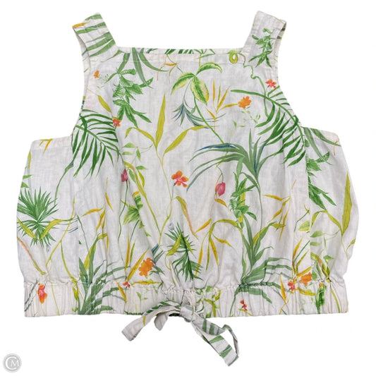 Top Sleeveless By Cmc In Green & Tan, Size: M