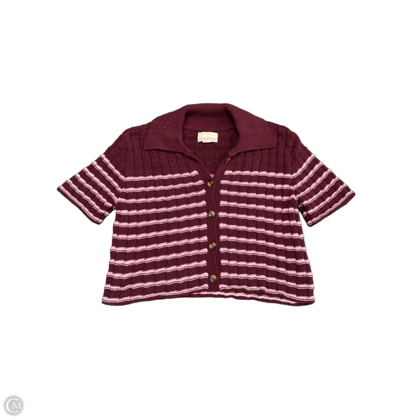 Top Short Sleeve By Kimichi Blue In Maroon, Size: S