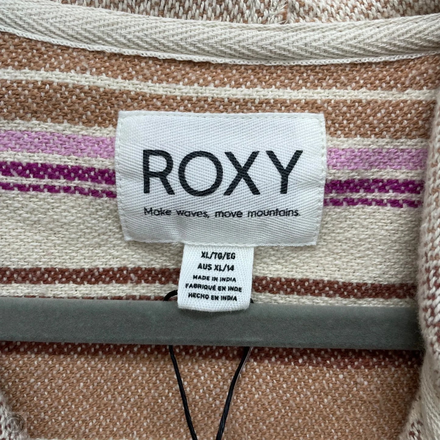 Jacket Shirt By Roxy In Striped Pattern, Size: Xl