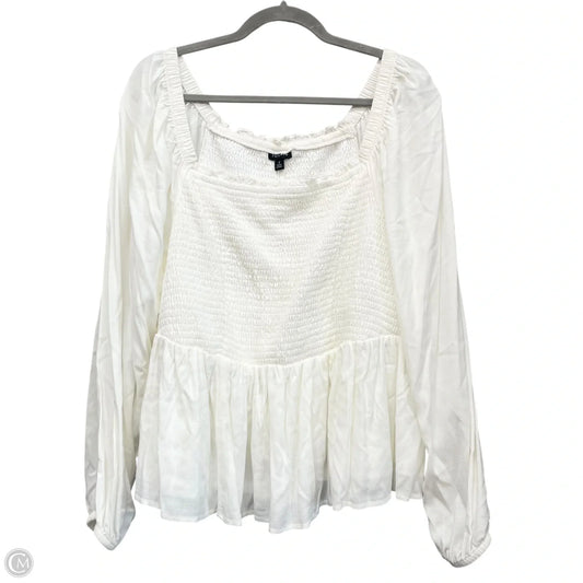 Blouse Long Sleeve By Torrid In Ivory, Size: 2x