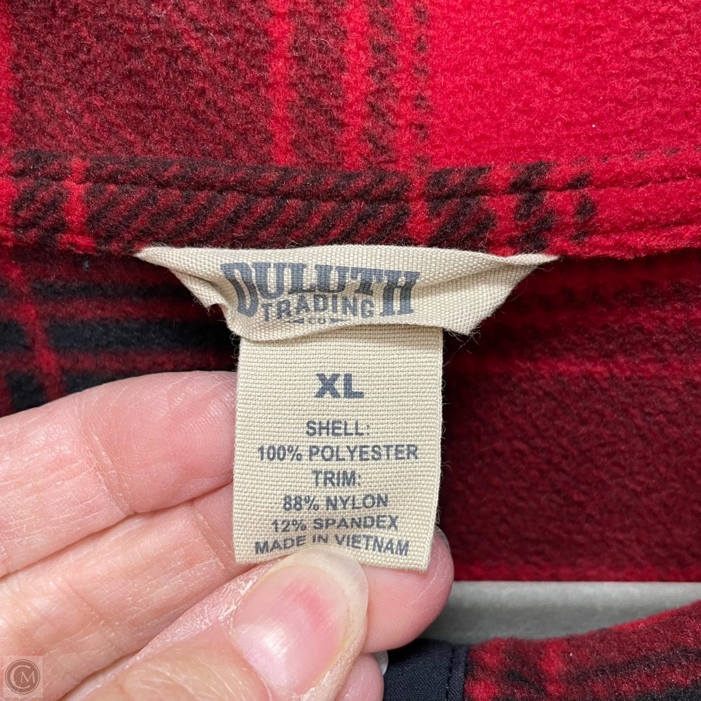 Jacket Shirt By Duluth Trading In Black & Red, Size: Xl