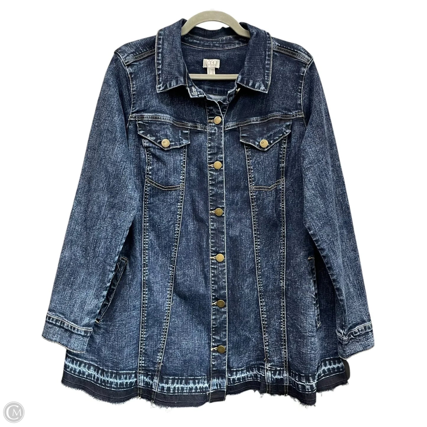 Jacket Denim By Logo In Blue Denim, Size: 18