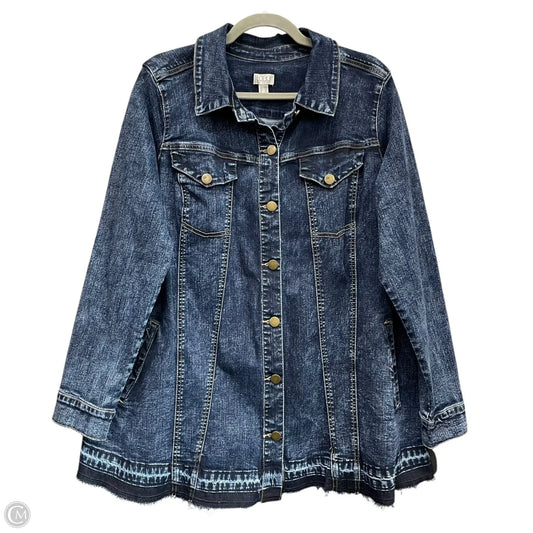Jacket Denim By Logo In Blue Denim, Size: 18