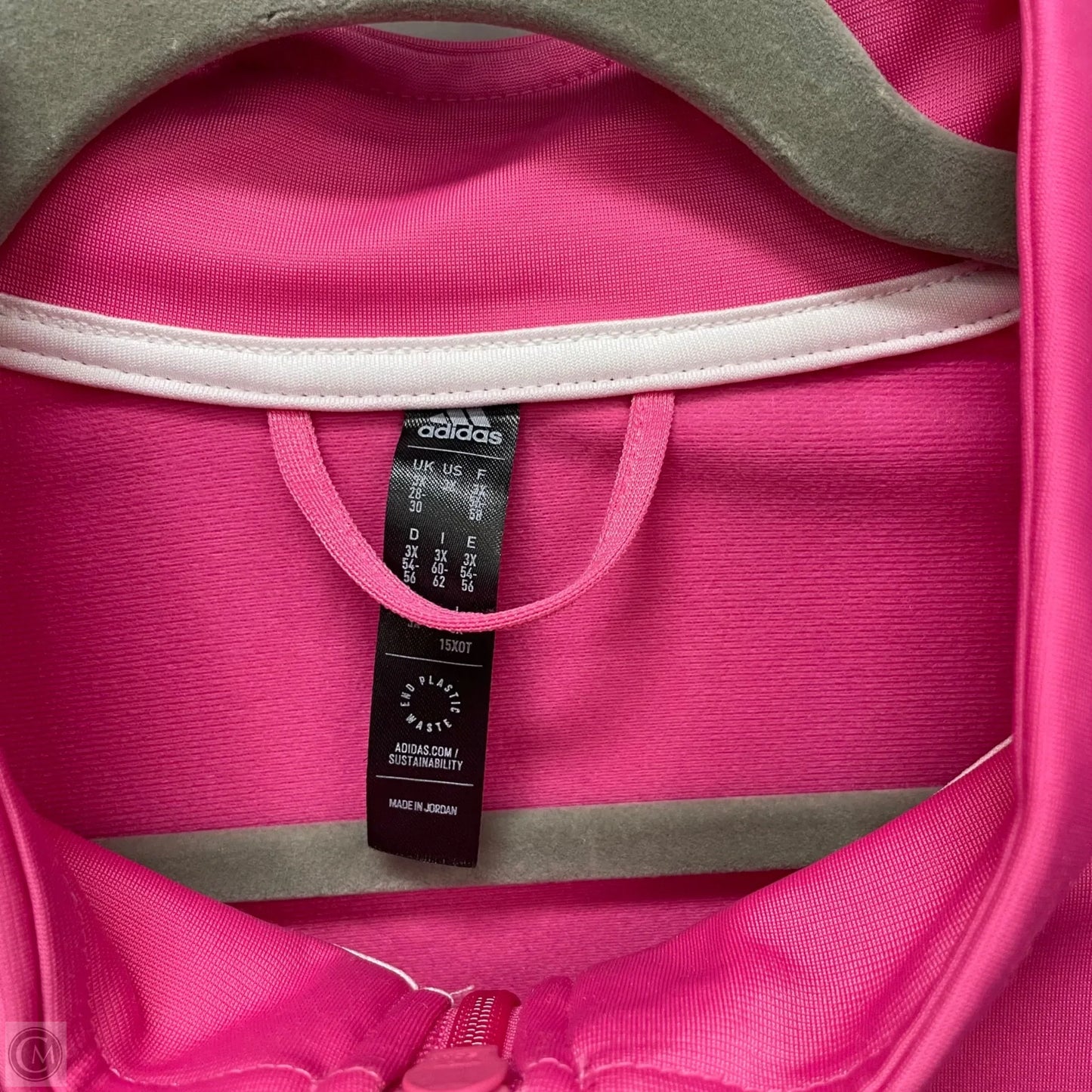 Athletic Jacket By Adidas In Pink, Size: 3x