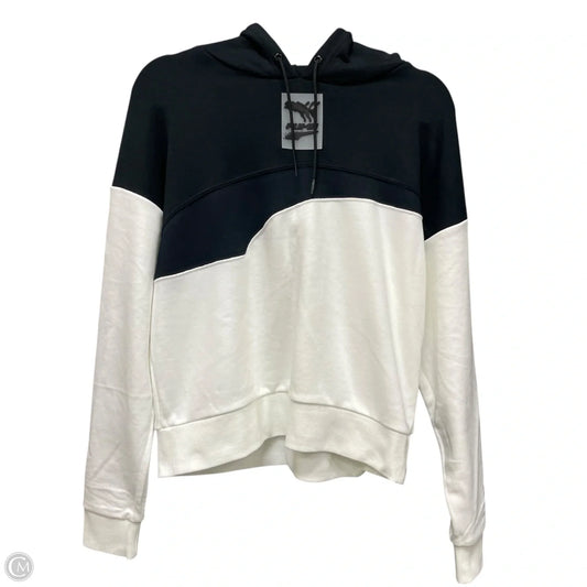 Sweatshirt Hoodie By Puma In Black & White, Size: S