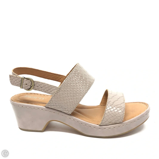 Sandals Heels Block By Born In Taupe, Size: 8