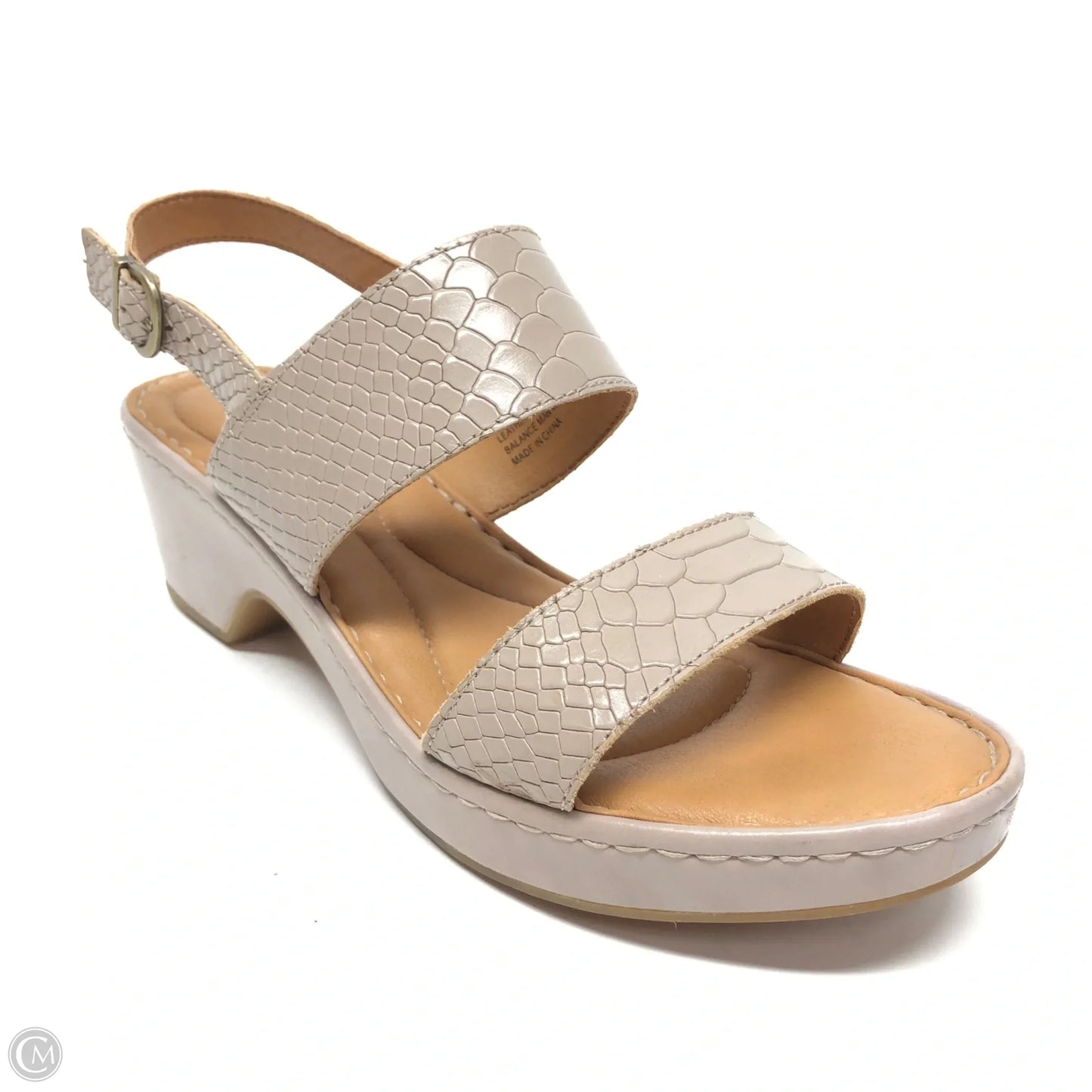 Sandals Heels Block By Born In Taupe, Size: 8