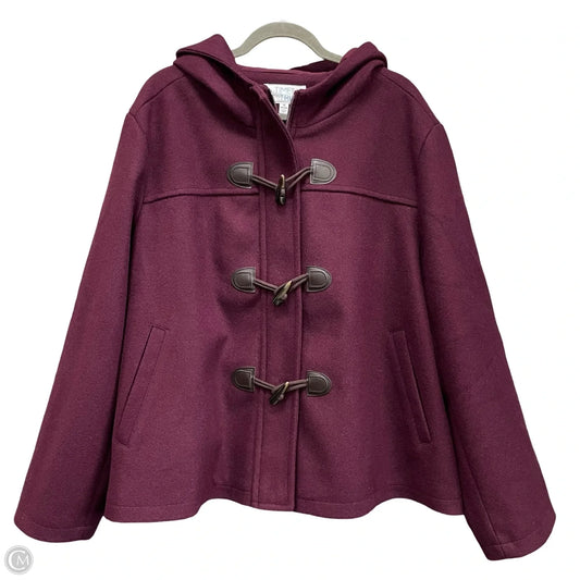 Coat Wool By Time And Tru In Purple, Size: 3x