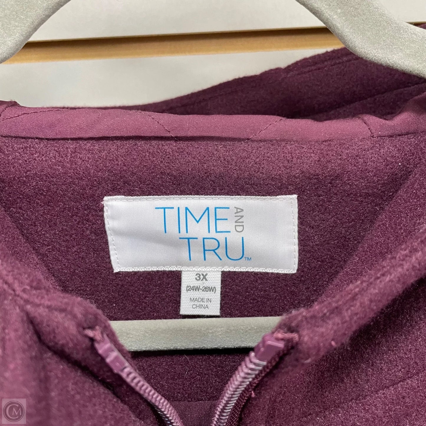 Coat Wool By Time And Tru In Purple, Size: 3x