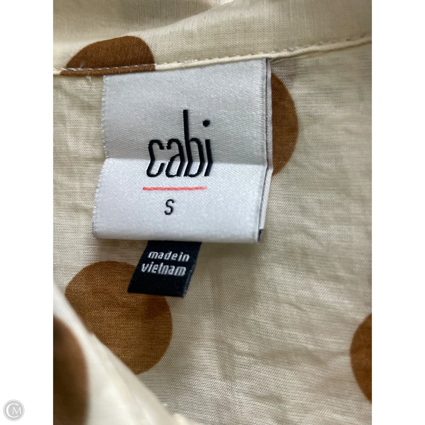 Top Short Sleeve By Cabi In Beige, Size: S