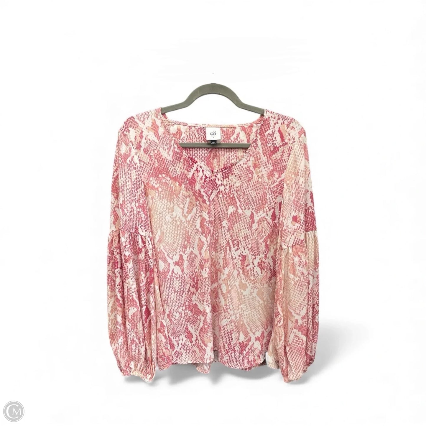Blouse Long Sleeve By Cabi In Pink, Size: S