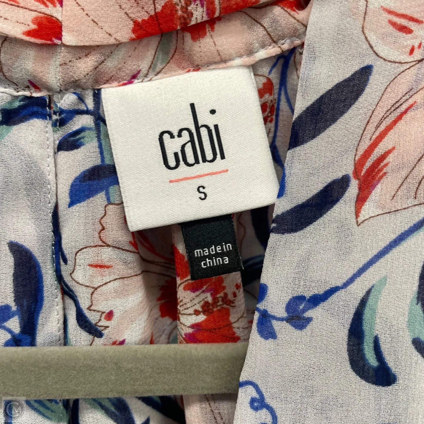 Blouse Sleeveless By Cabi In Blue & Orange, Size: S
