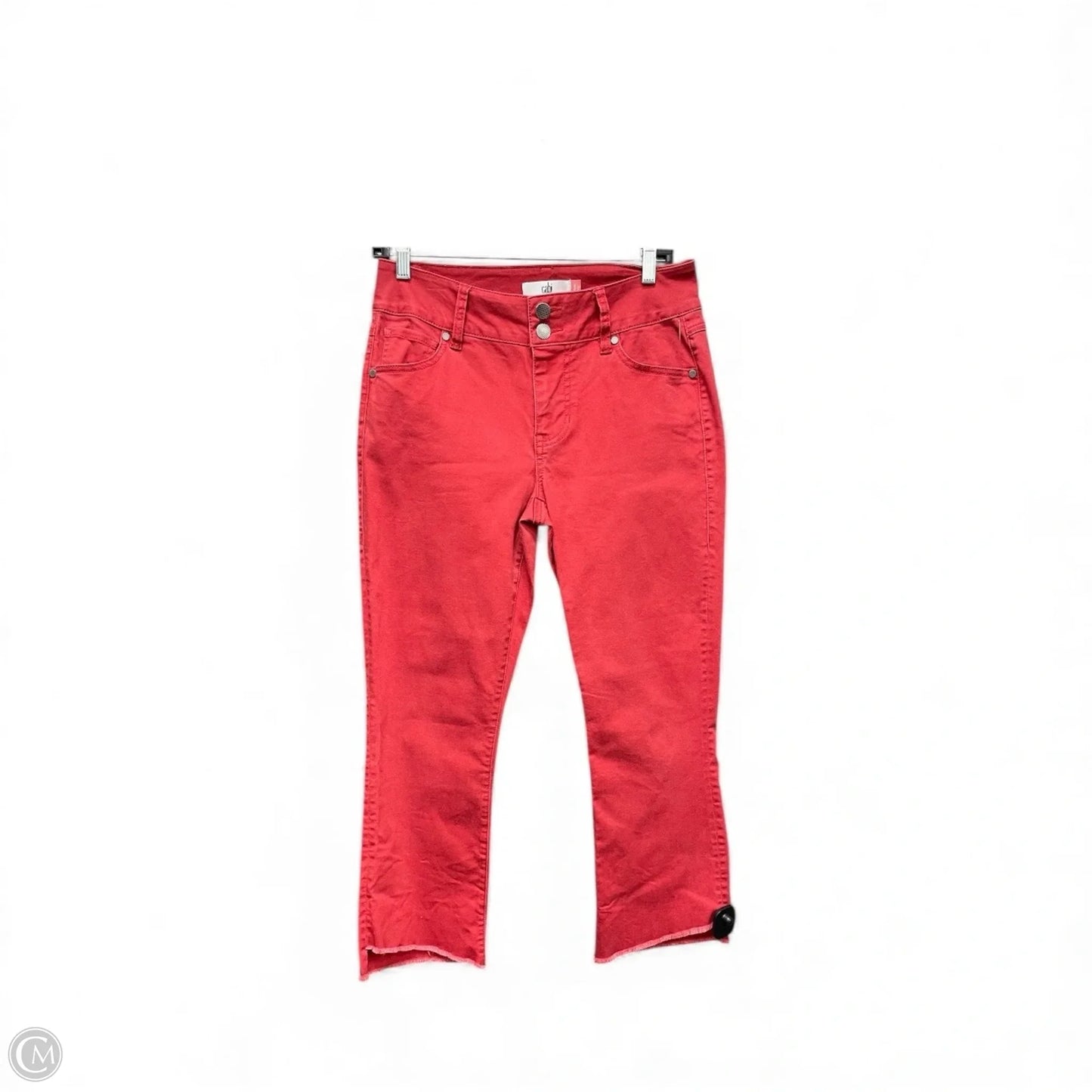 Jeans Cropped By Cabi In Red Denim, Size: 4