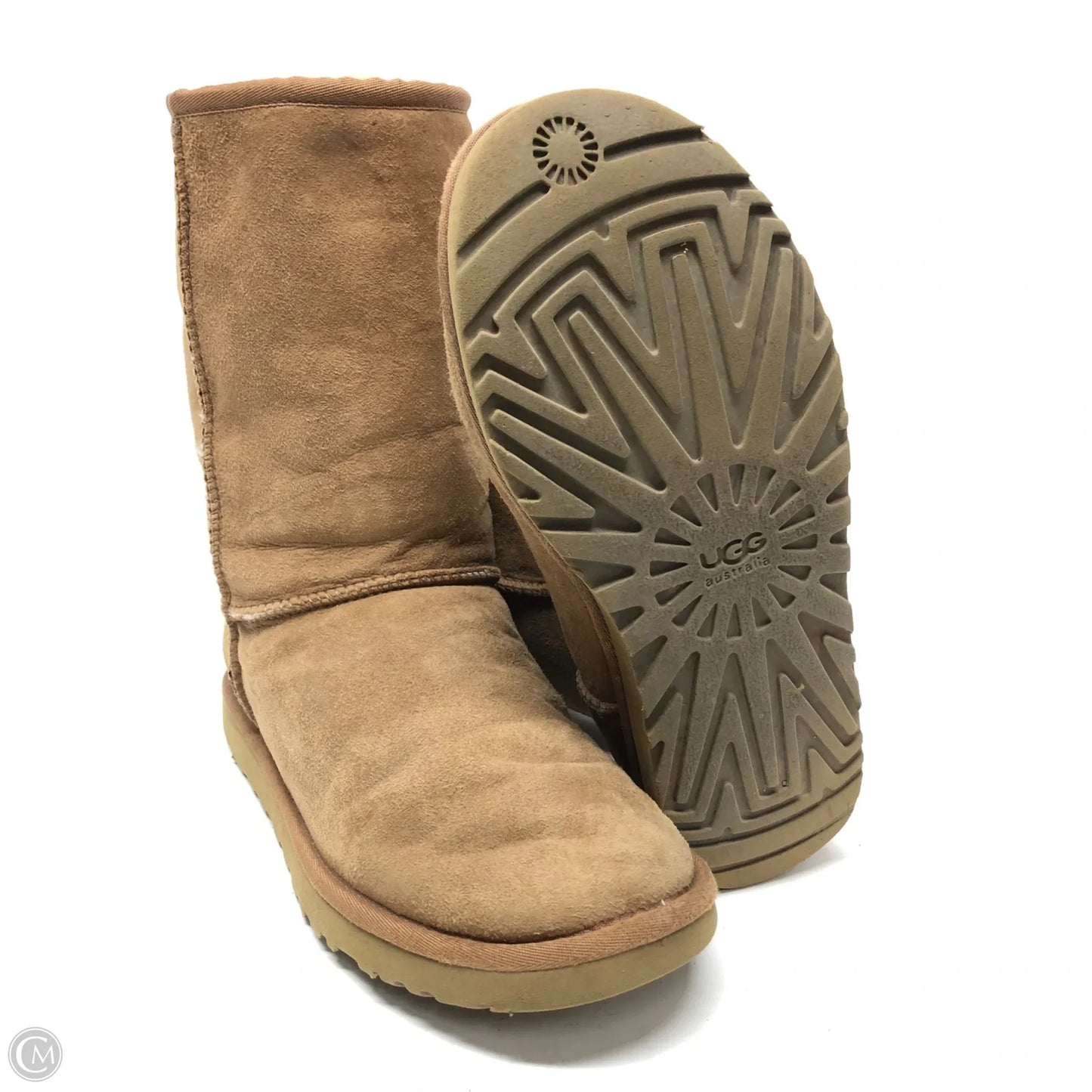 Boots Designer By Ugg In Brown, Size: 9