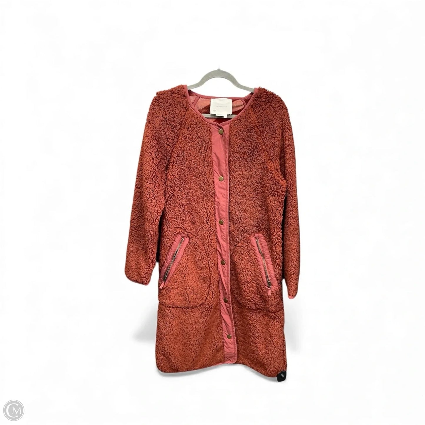 Coat Faux Fur & Sherpa By Anthropologie In Brown & Orange, Size: Xs