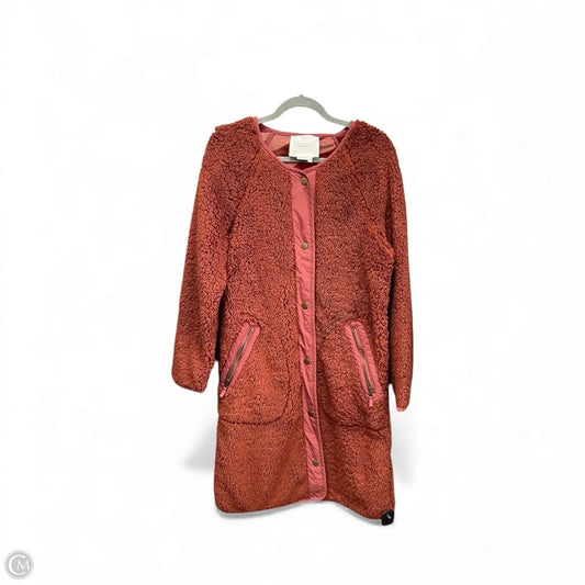 Coat Faux Fur & Sherpa By Anthropologie In Brown & Orange, Size: Xs