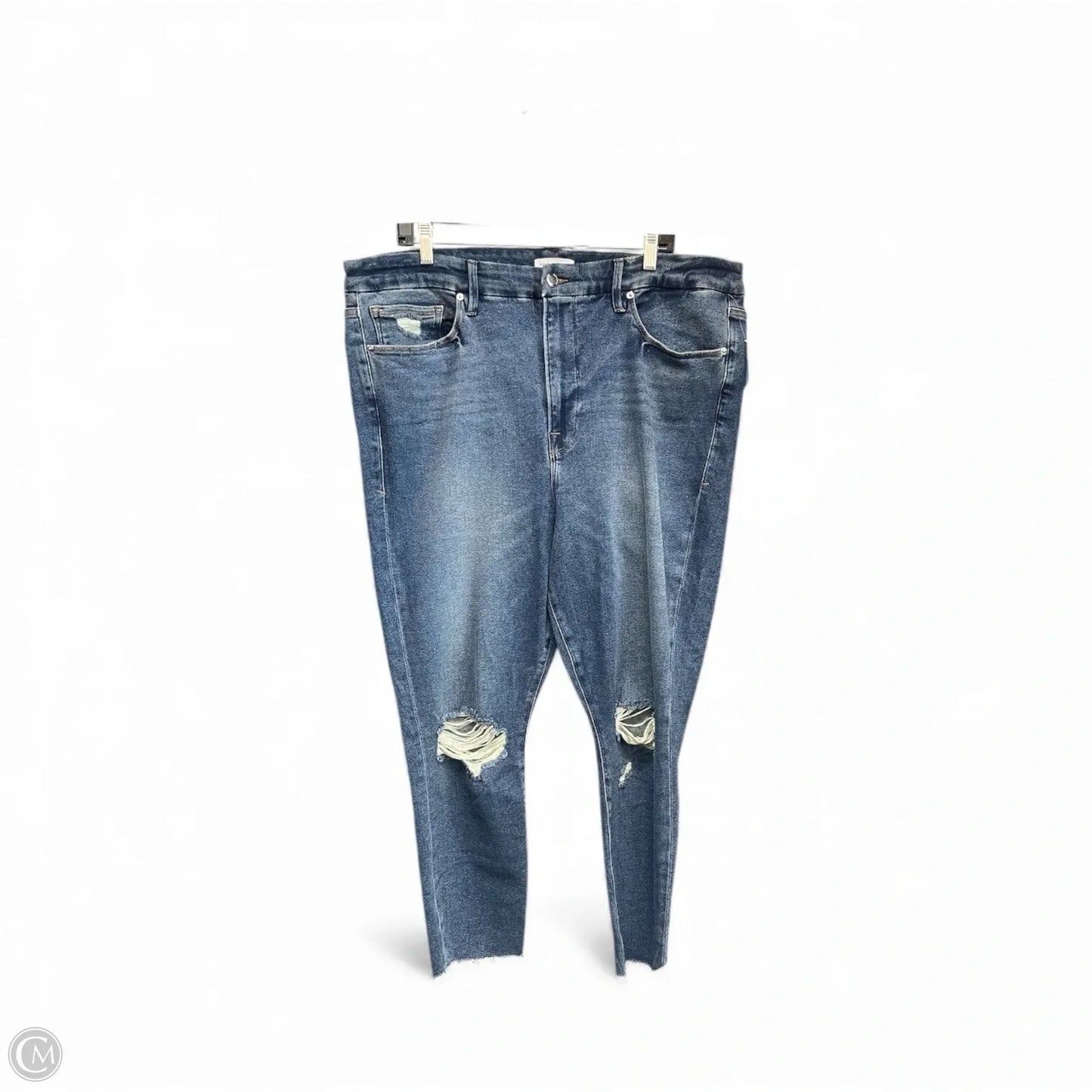 Jeans Skinny By Good American In Blue Denim, Size: 22