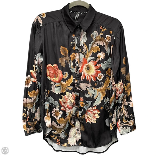 Blouse Long Sleeve By Anthropologie In Floral Print, Size: Xs