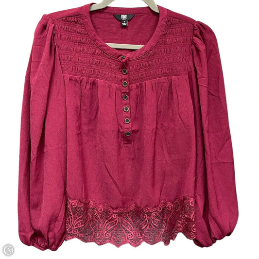 Blouse Designer By Frye In Maroon, Size: S
